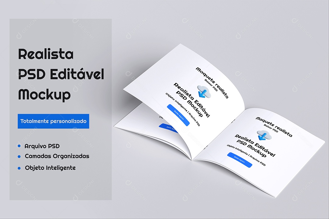 Mockup de Revista Quadrada PSD Editável