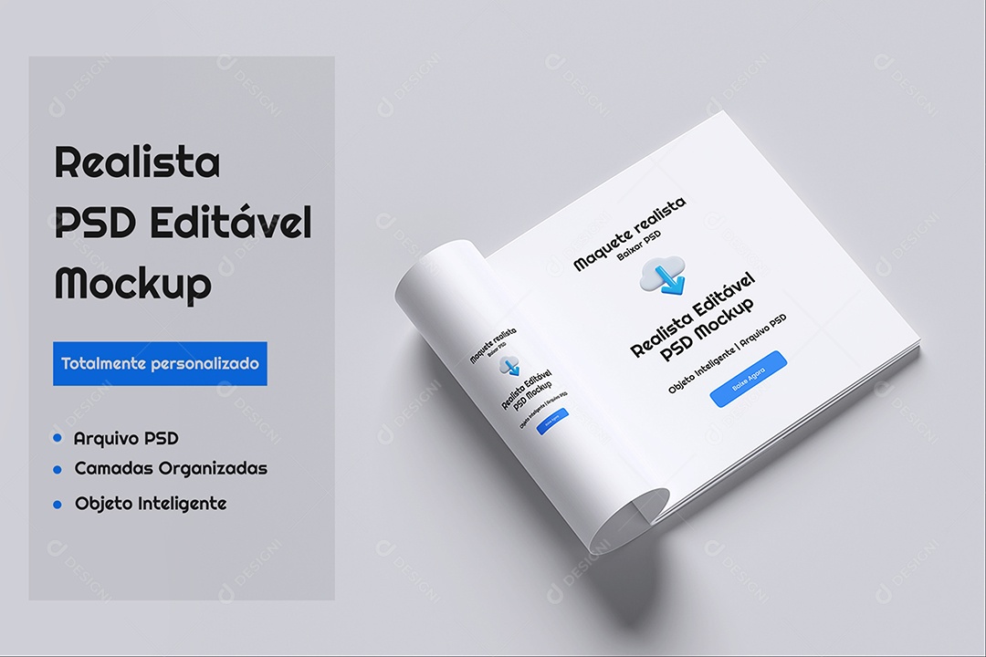 Mockup de Revista Quadrada PSD Editável