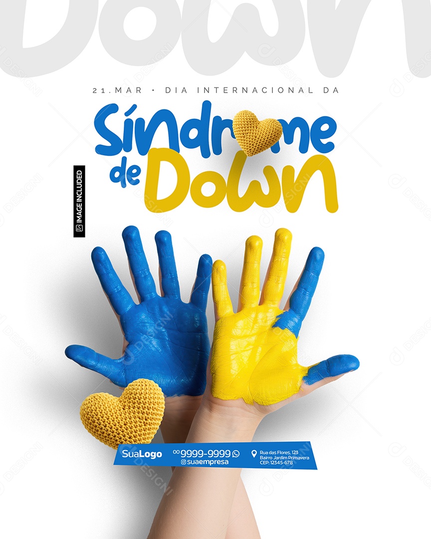 Dia Internacional da Síndrome de Down 21 de Março Social Media PSD Editável