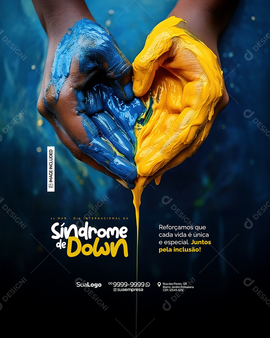 Dia Internacional da Síndrome de Down 21 de Março Social Media PSD Editável