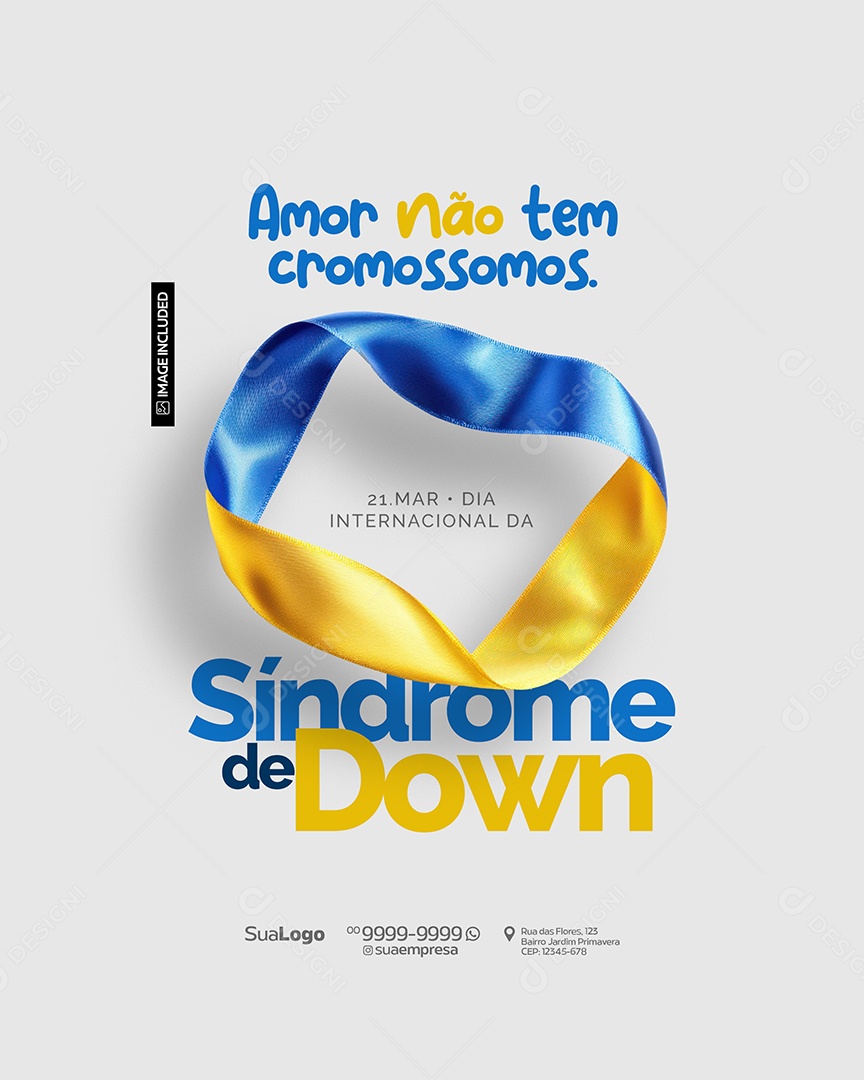 Dia Internacional da Síndrome de Down 21 de Março Social Media PSD Editável