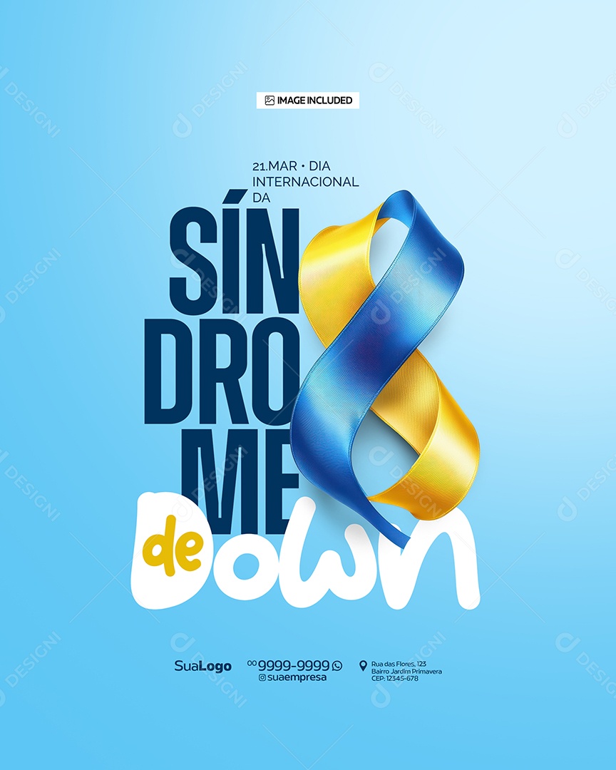 Dia Internacional da Síndrome de Down 21 de Março Social Media PSD Editável