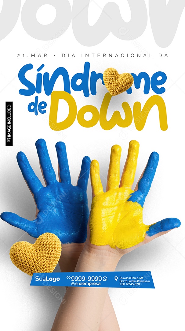 Story Dia Internacional da Síndrome de Down 21 de Março Social Media PSD Editável