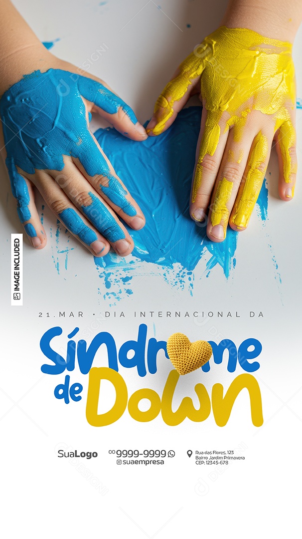 Story Dia Internacional da Síndrome de Down 21 de Março Social Media PSD Editável