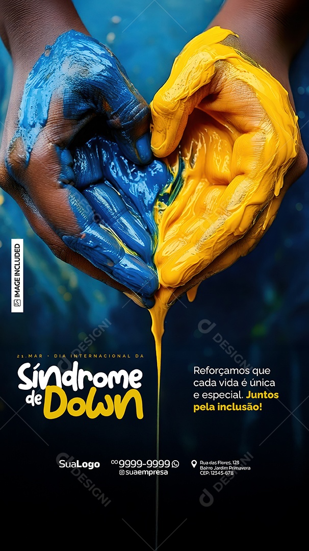 Story Dia Internacional da Síndrome de Down 21 de Março Social Media PSD Editável