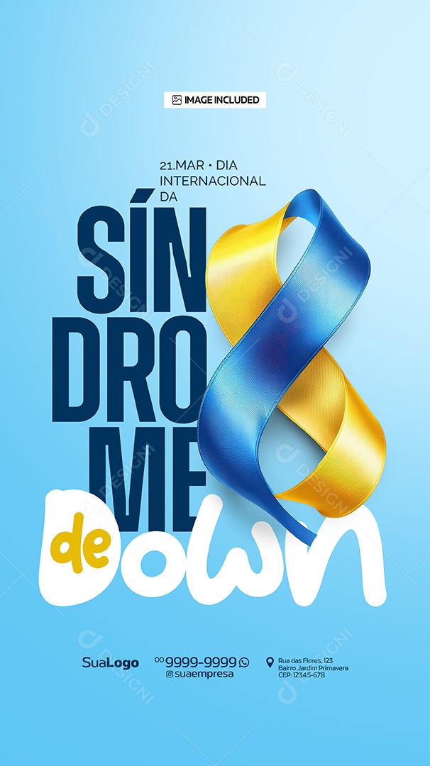 Story Dia Internacional da Síndrome de Down 21 de Março Social Media PSD Editável