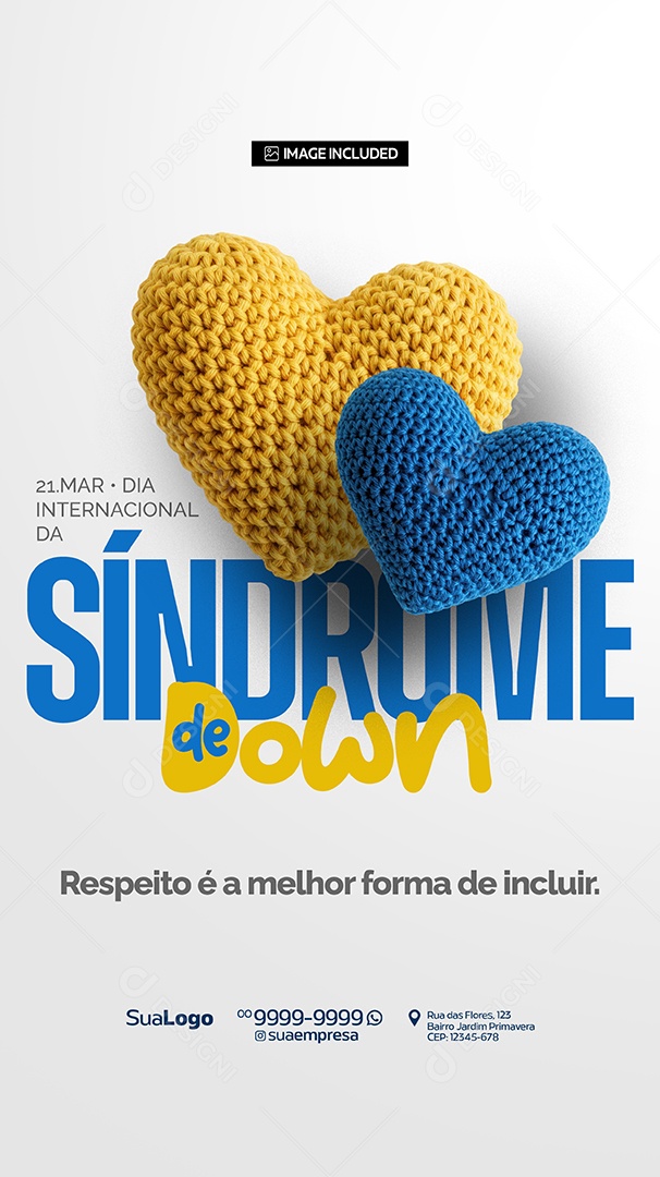 Story Dia Internacional da Síndrome de Down 21 de Março Social Media PSD Editável