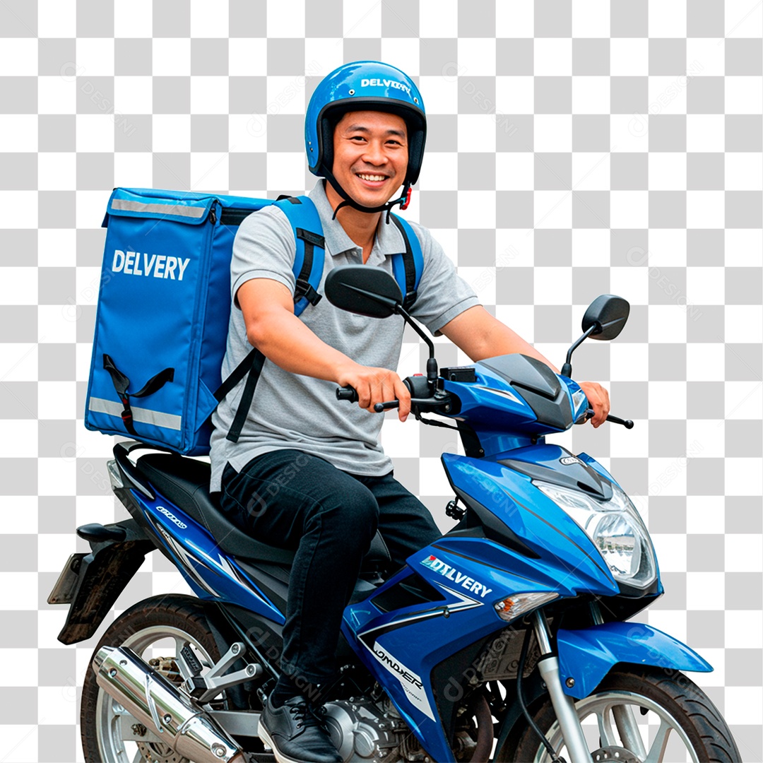 Homem de Moto Entregador PNG Transparente