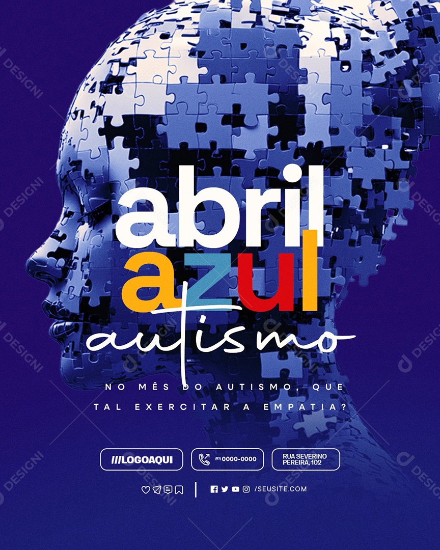 Abril Azul Que Tal Exercitar a Empatia Social Media PSD Editável