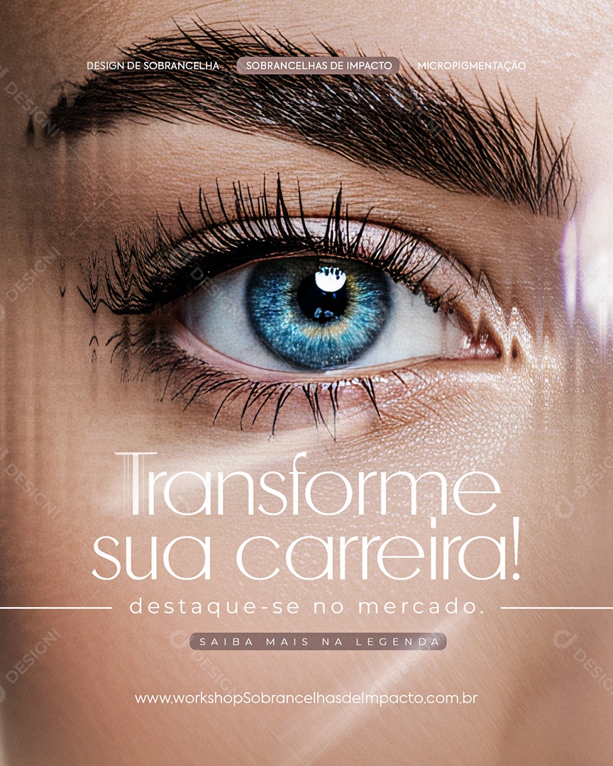 Curso Design de Sobrancelha Transforme Sua Carreira Social Media PSD Editável