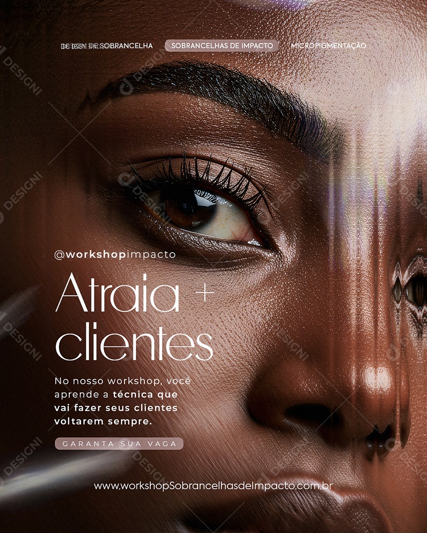 Curso Design de Sobrancelha Atraia Mais Clientes Social Media PSD Editável