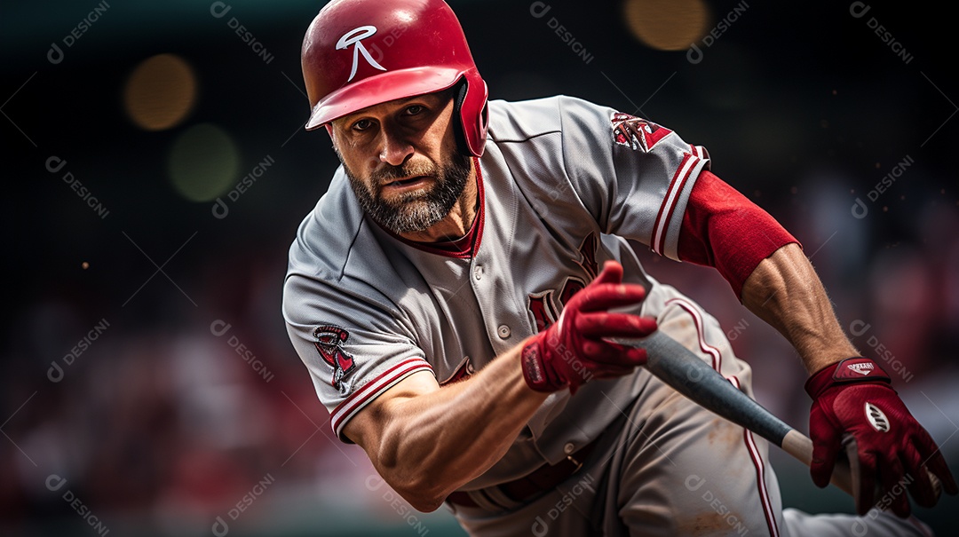 Jogador de beisebol em ação