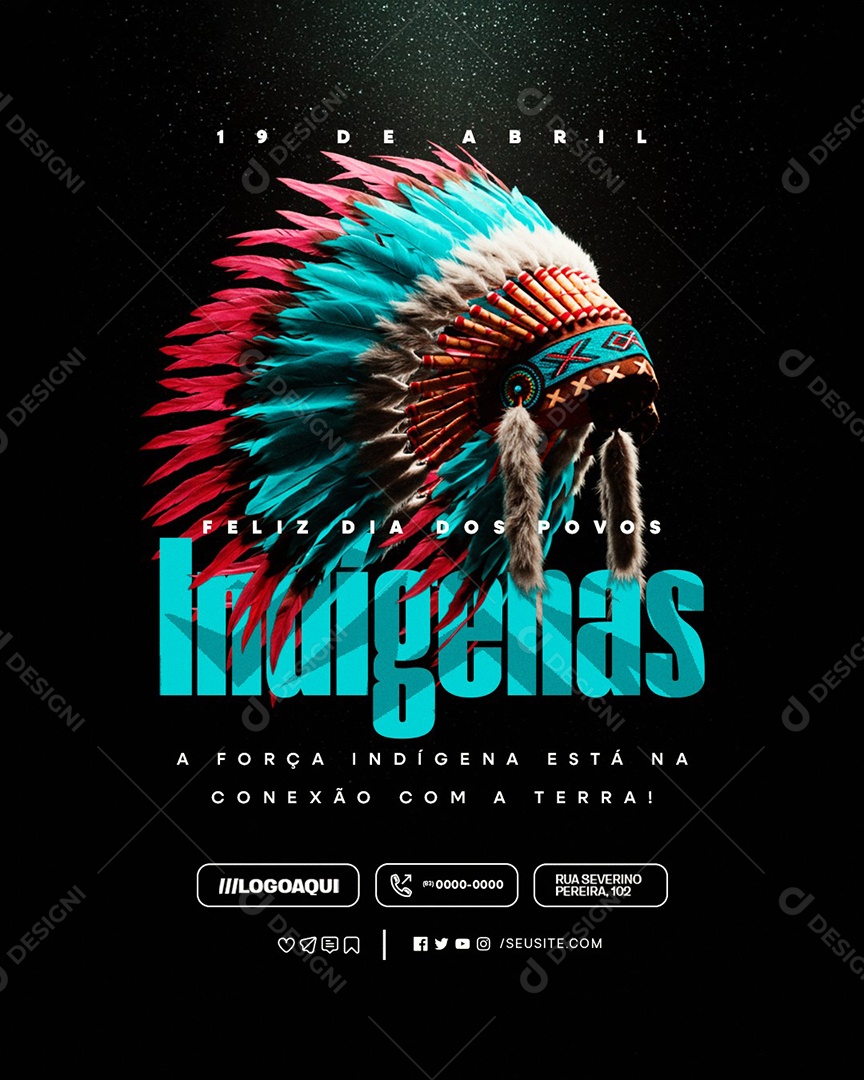 Feliz Dia dos Povos Indígenas 19 de Abril Social Media PSD Editável