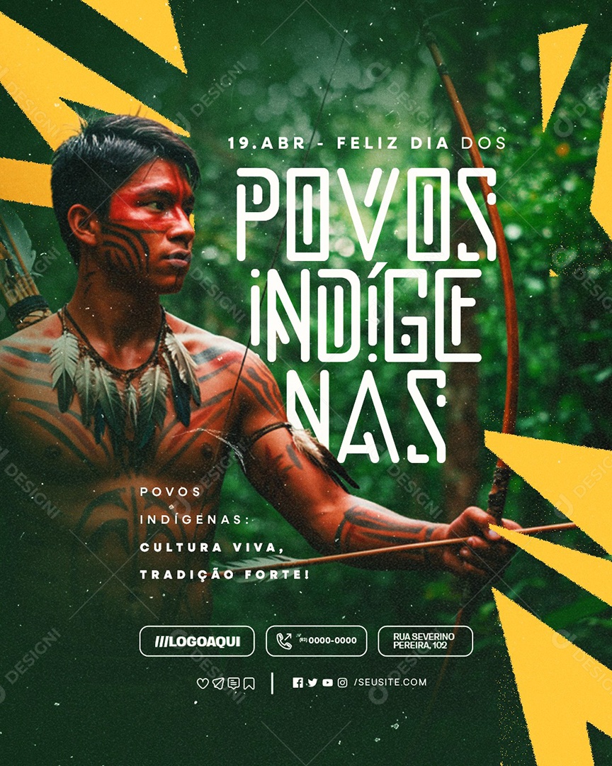 Feliz Dia dos Povos Indígenas 19 de Abril Social Media PSD Editável