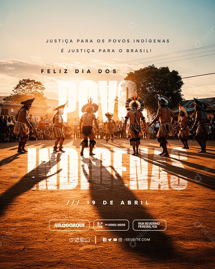 Dia dos Povos Indígenas 19 de Abril Justiça para Os Povos Indígenas Social Media PSD Editável