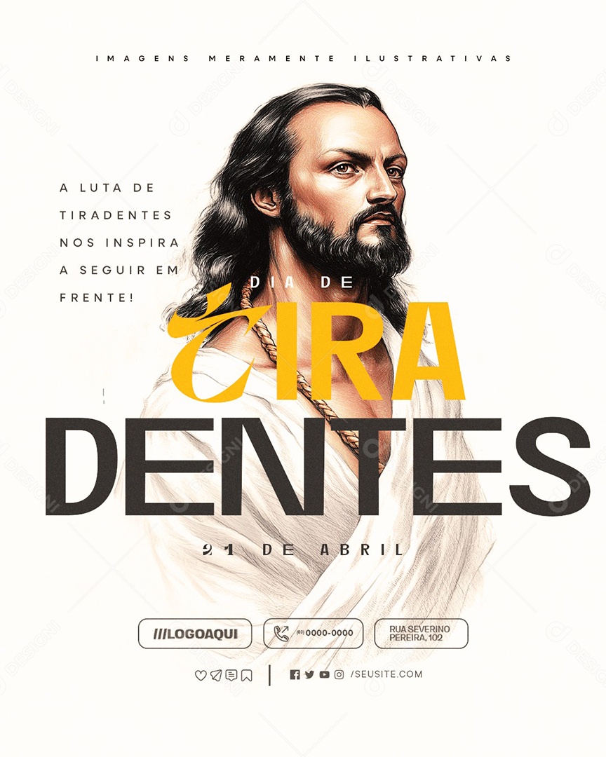 Dia de Tiradentes 21 de Abril A Luta Nos Inspira Social Media PSD Editável