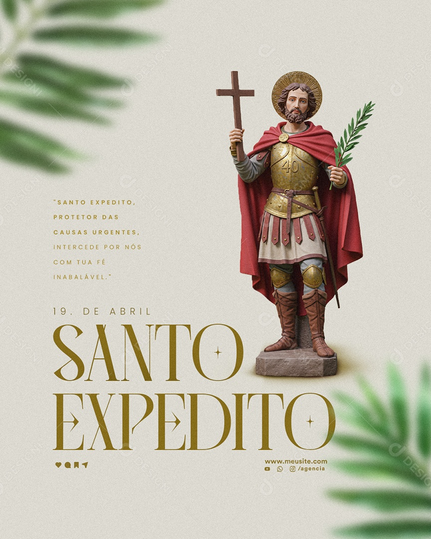 Dia De Santo Expedito 19 De Abril Social Media PSD Editável