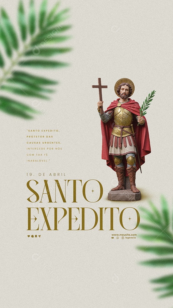 Story Dia De Santo Expedito 19 De Abril Social Media PSD Editável