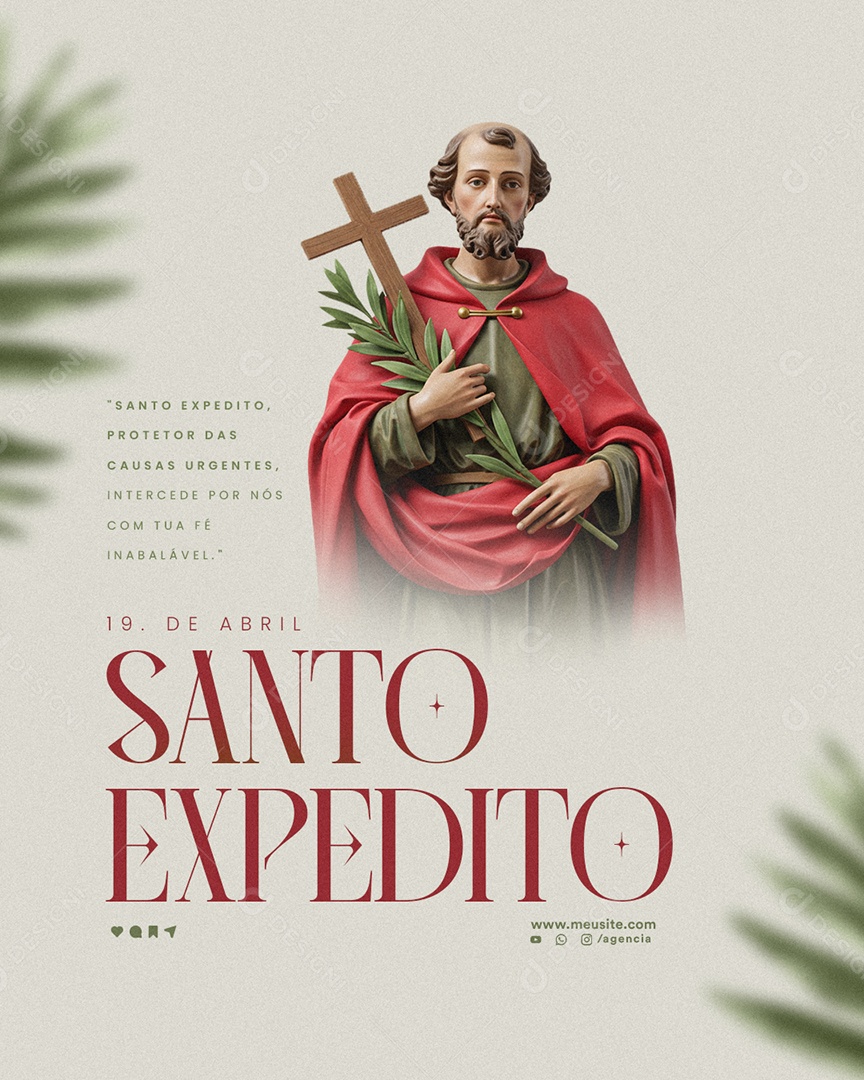 Dia De Santo Expedito 19 De Abril Social Media PSD Editável