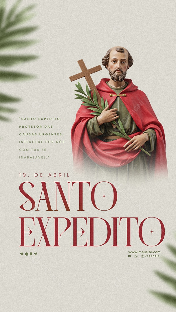 Story Dia De Santo Expedito 19 De Abril Social Media PSD Editável