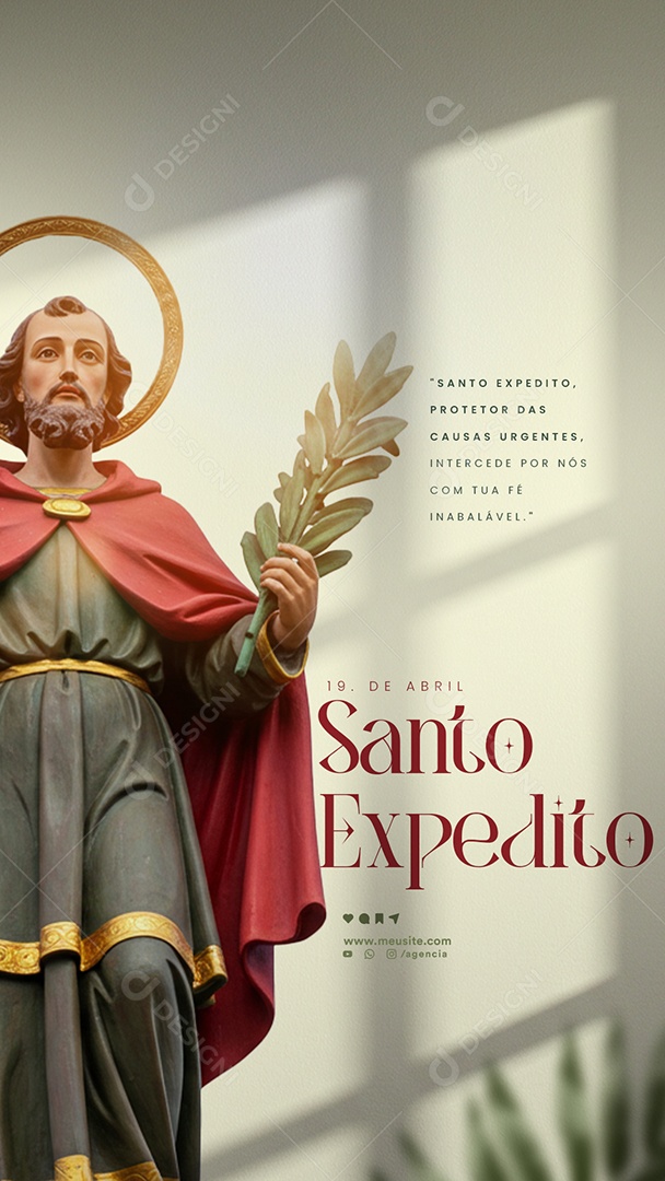Story Dia De Santo Expedito 19 De Abril Social Media PSD Editável