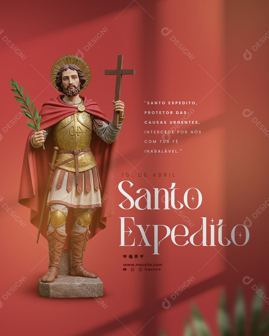 Dia De Santo Expedito 19 De Abril Social Media PSD Editável