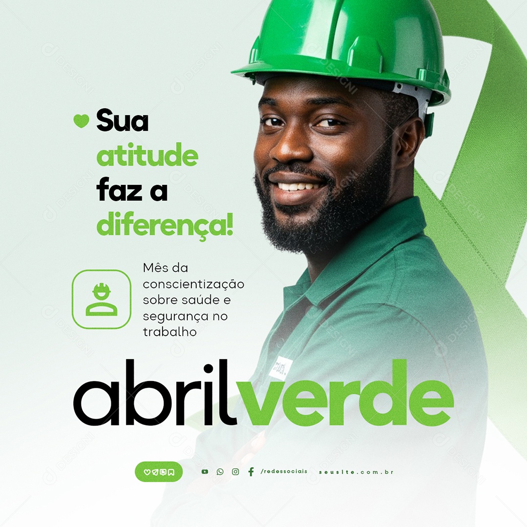 Abril Verde Sua Atitude Faz a Diferença Social Media PSD Editável