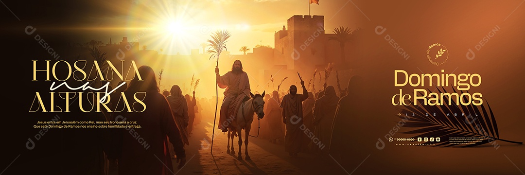 Carrossel Domingo de Ramos 13 de Abril Social Media PSD Editável