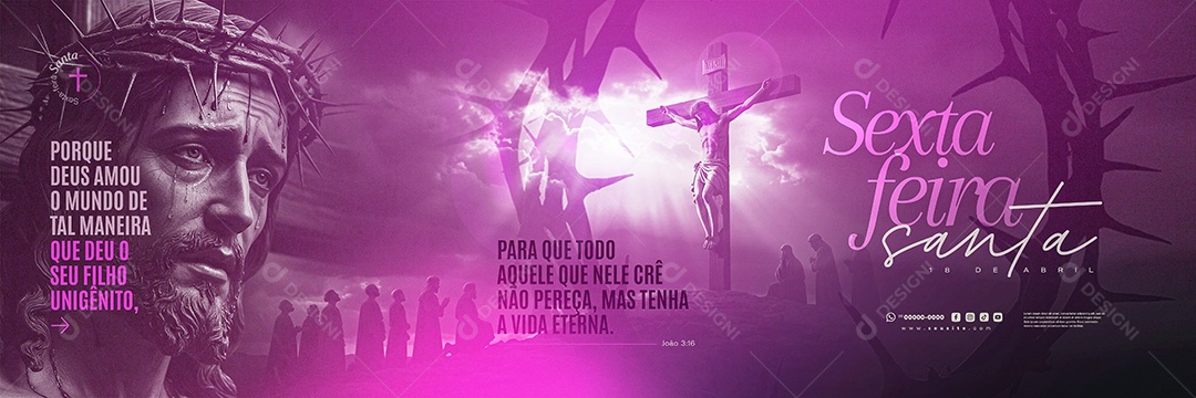 Carrossel Semana Santa 13 de Abril Social Media PSD Editável