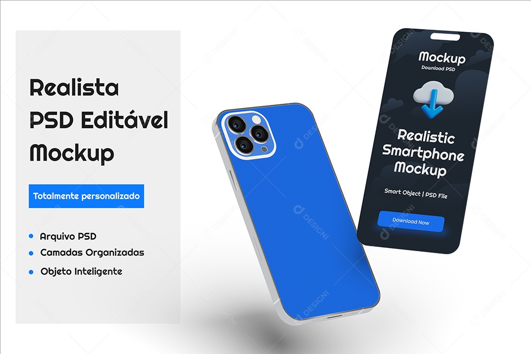 Maquete de iPhones Mockup PSD Editável