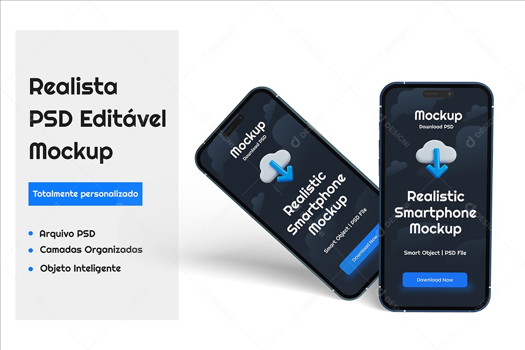 Maquete de iPhones Mockup PSD Editável