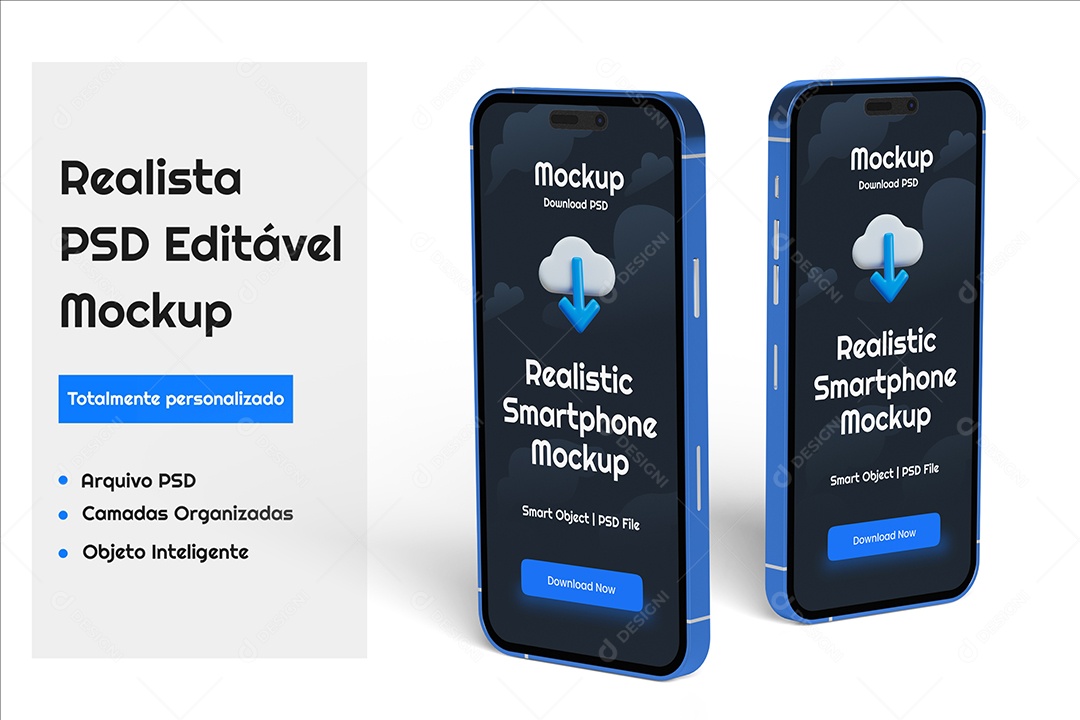 Maquete de iPhones Mockup PSD Editável