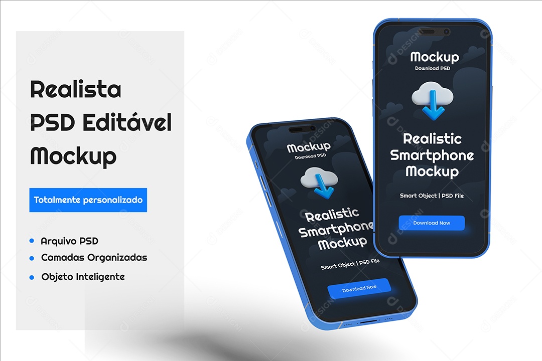 Maquete de iPhones Mockup PSD Editável