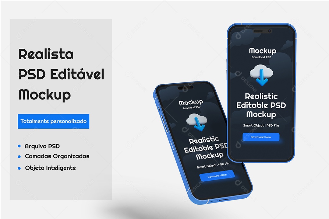 Maquete de iPhones Mockup PSD Editável