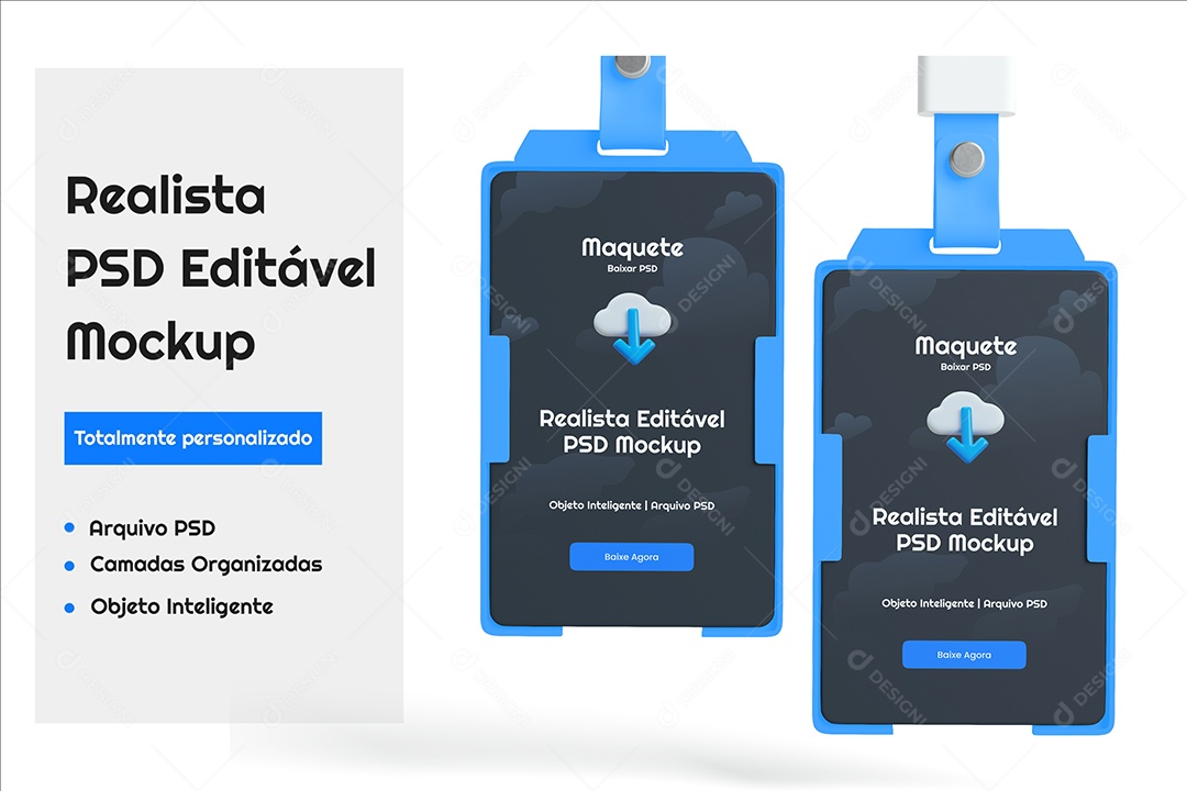 Mockup Cartão De Identificação PSD Editável