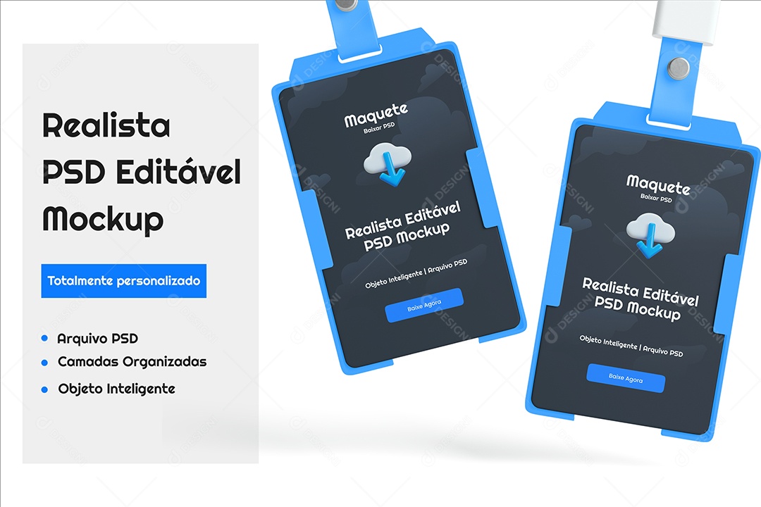 Mockup Cartões De Identificação PSD Editável