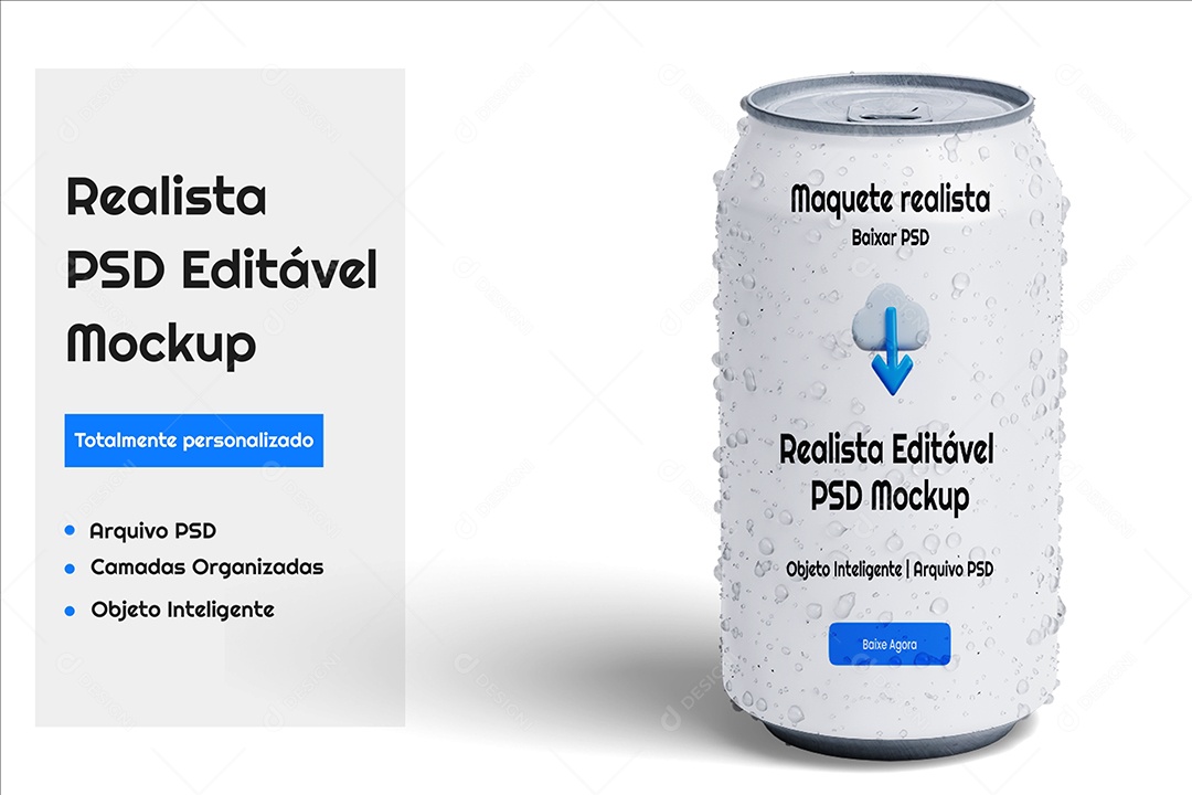 Lata Mockup PSD Editável