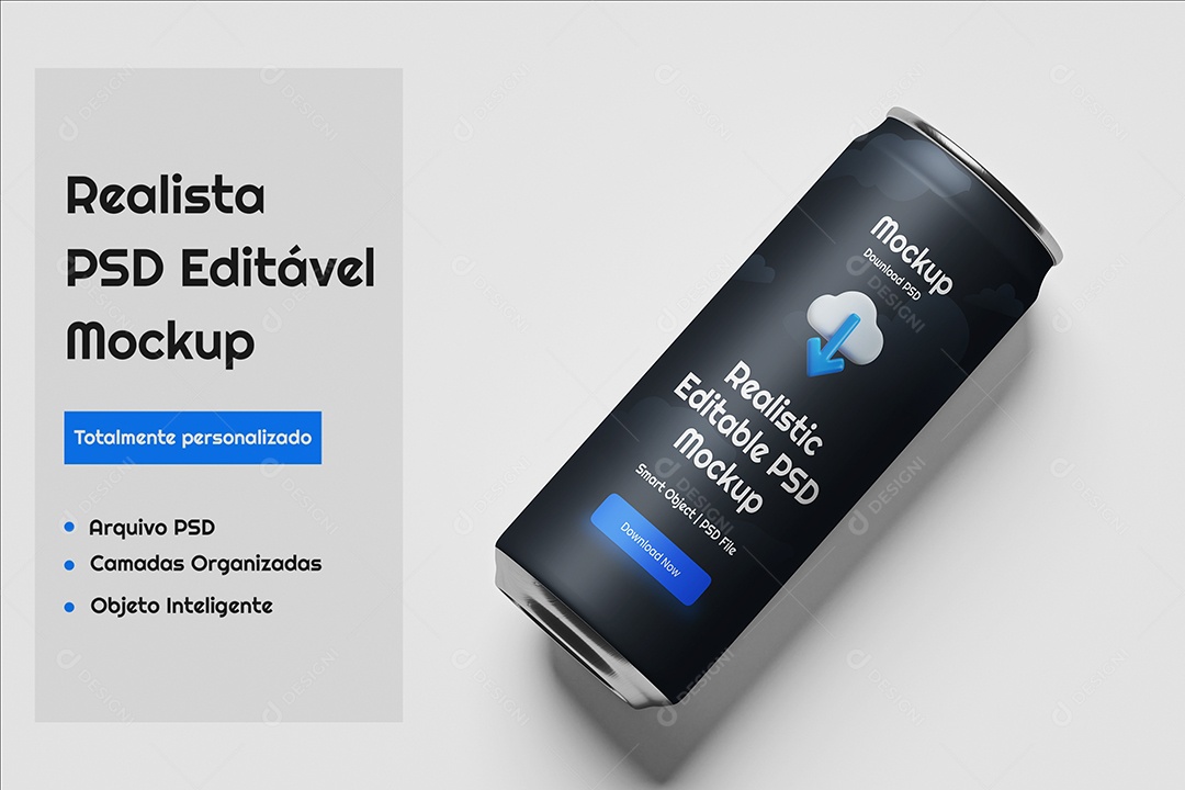 Lata Mockup PSD Editável