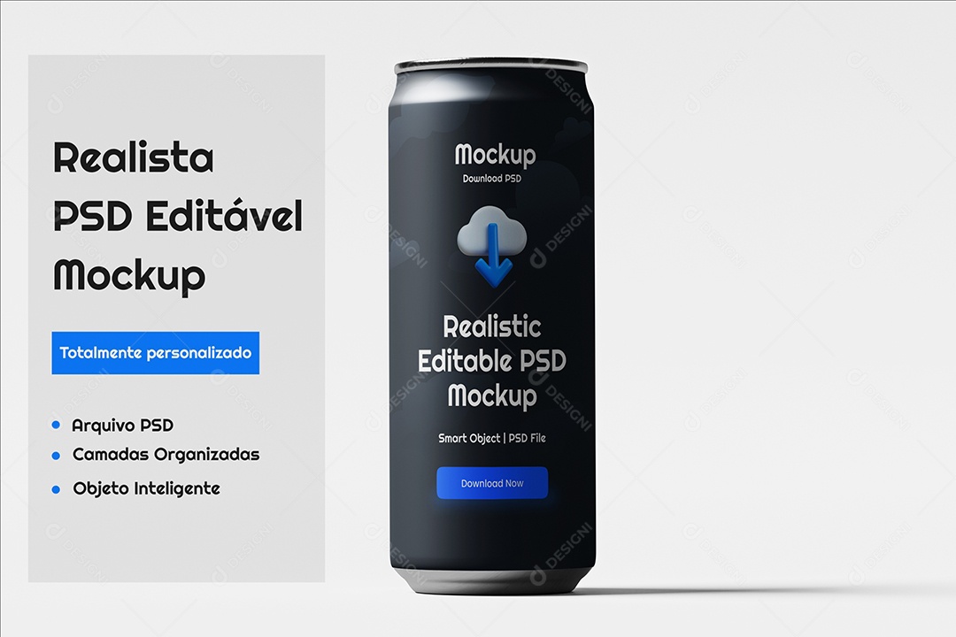 Lata Mockup PSD Editável
