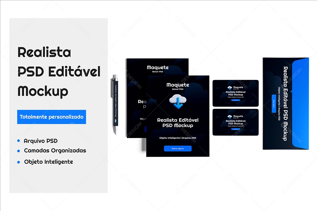 Papelaria Mockup Social Media PSD Editável