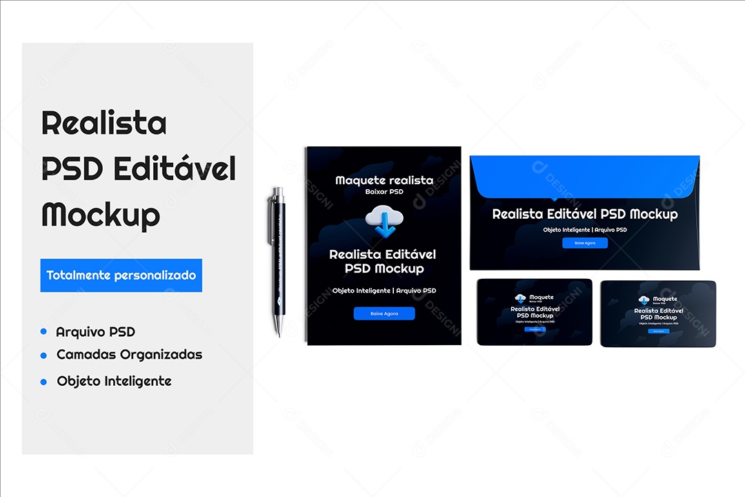 Papelaria Mockup Social Media PSD Editável