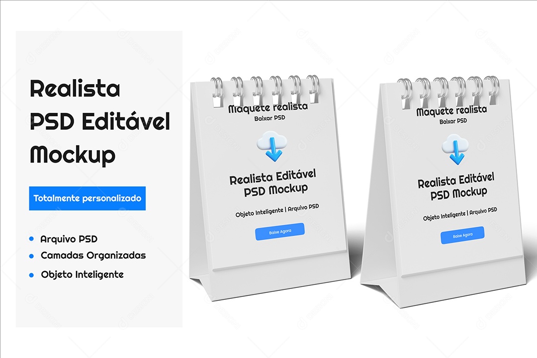 Calendário Mockup PSD Editável