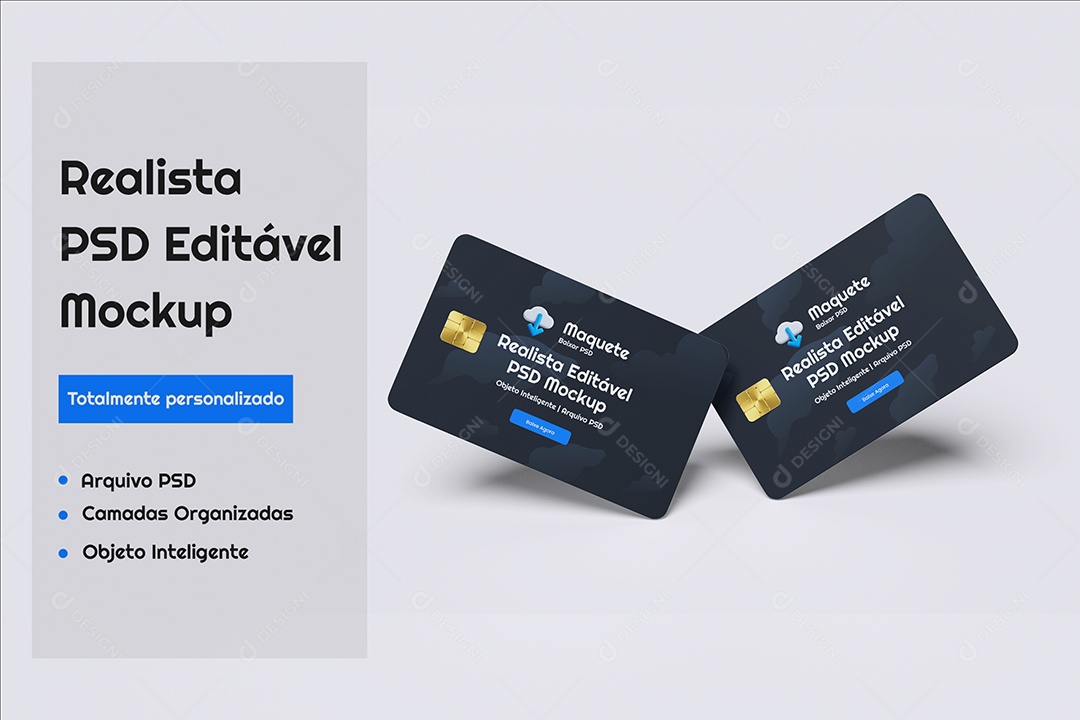 Cartão de Crédito Mockup PSD Editável