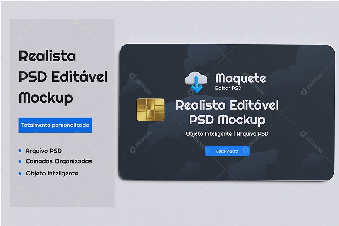 Cartão de Crédito Mockup PSD Editável