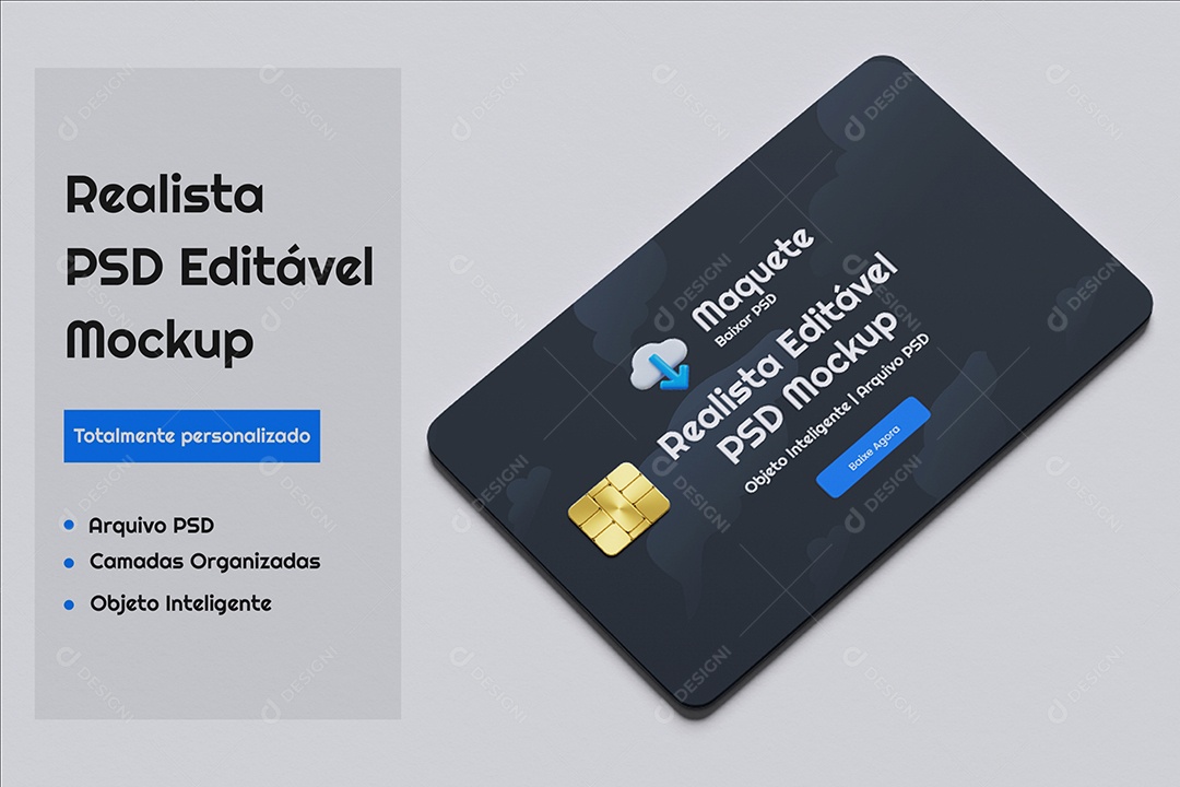 Cartão de Crédito Mockup PSD Editável