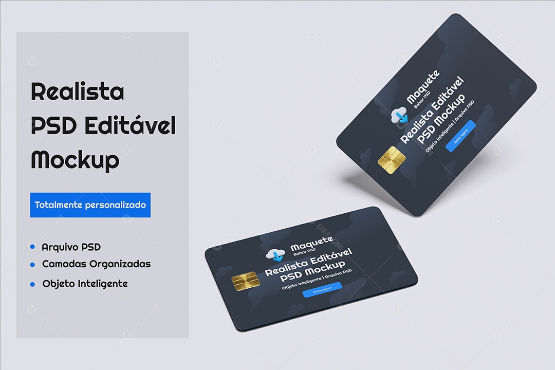 Cartão de Crédito Mockup PSD Editável