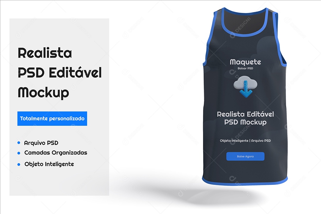 Camisa de Basquete Mockup PSD Editável