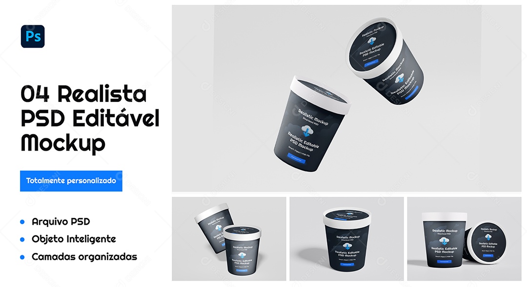 Mockup de Copos PSD Editável
