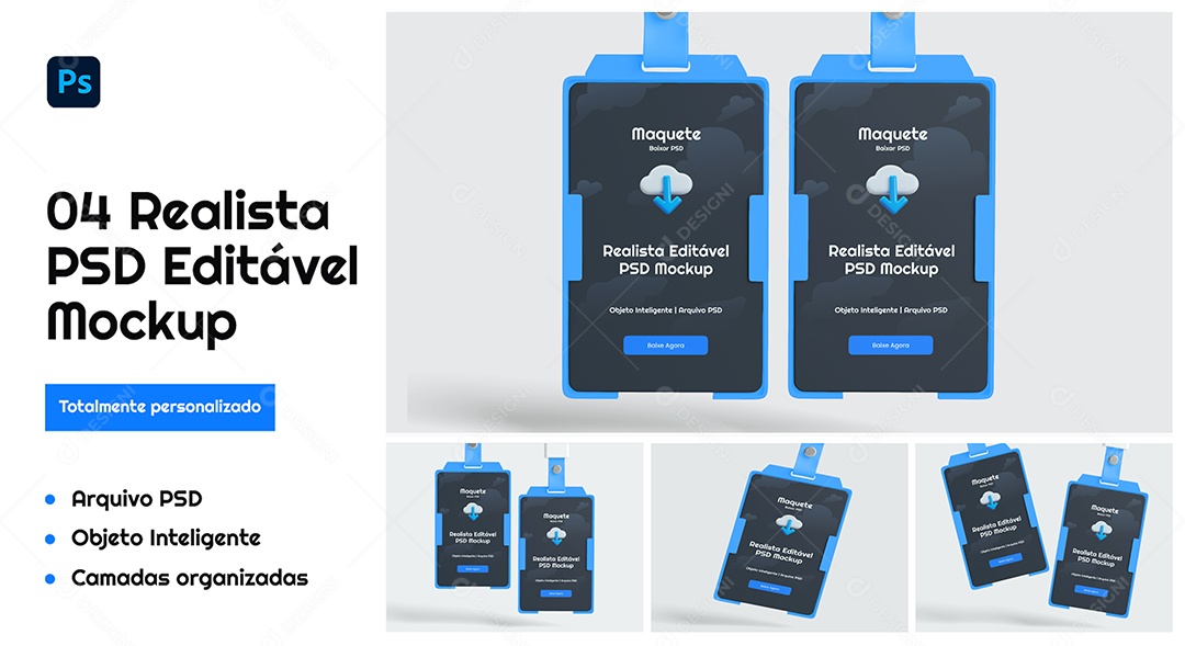 Mockup Cartão De Identificação PSD Editável