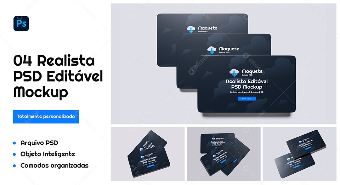 Mockup Cartão de Visita PSD Editável